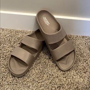 Old Navy Taupe Slide Sandals